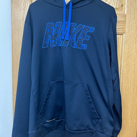 Nike Men's Dark Blue Hoodie with Logo - Picture 1 of 3